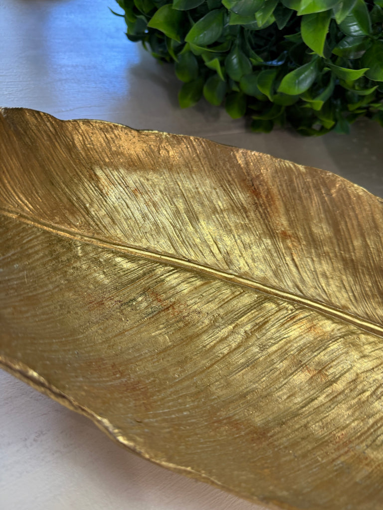 Gold Coloured Feather Tray