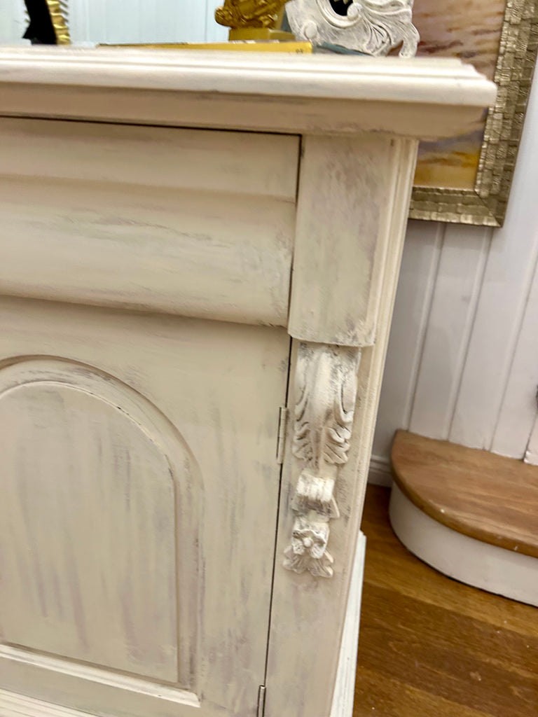 Solid Wood Small Buffet and Mirror