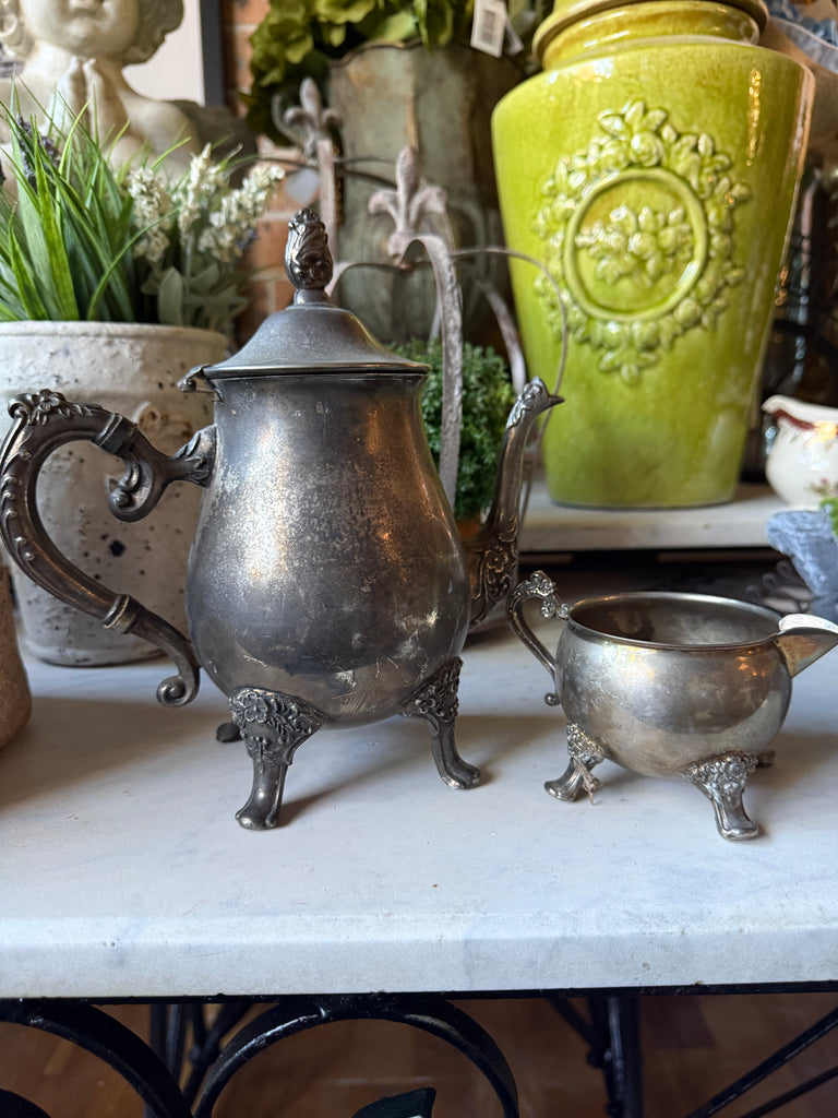 Vintage Ranleigh Silver Plated Tea pot and Creamer