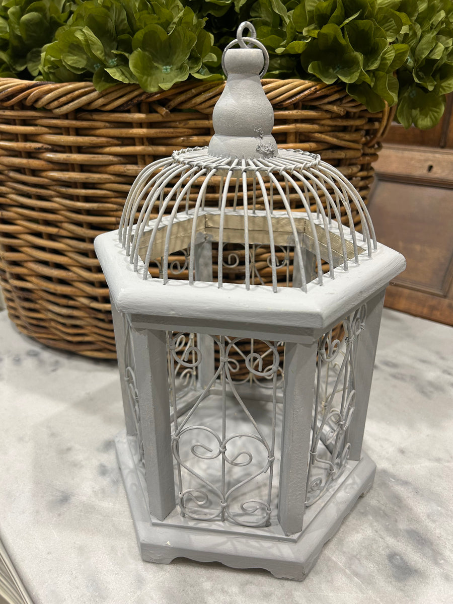 Small Wooden Ornamental Bird Cage