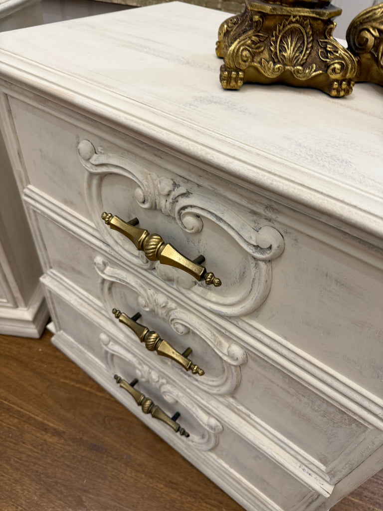 2 x Vintage French Provincial Style Bedside Tables