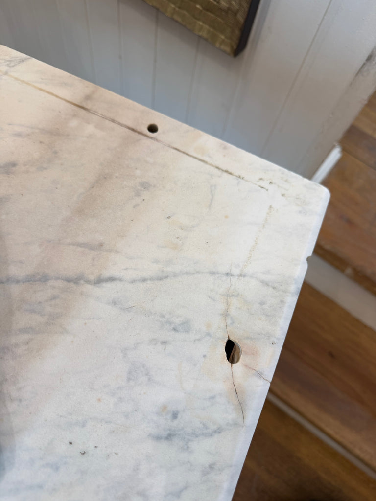 Vintage Cast Iron and Marble Table