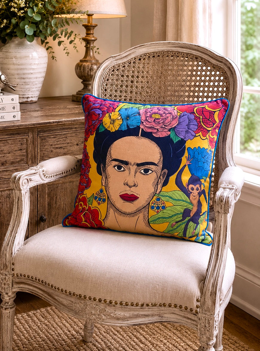 Frida Kahlo Velvet Cushion