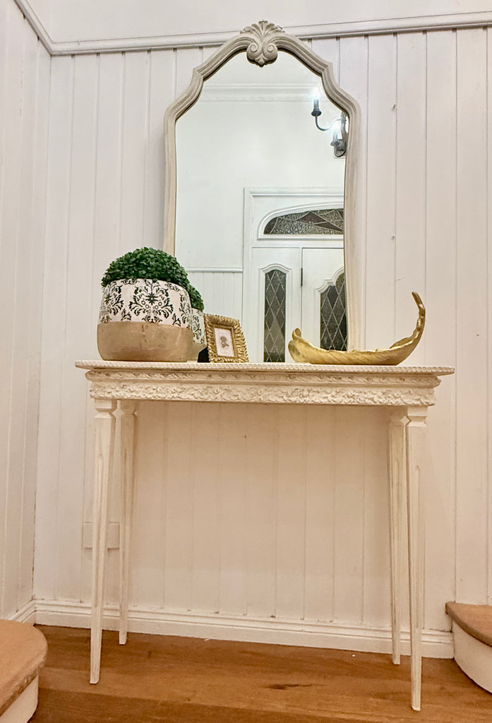 Vintage French Provincial Style Hall Table and Mirror