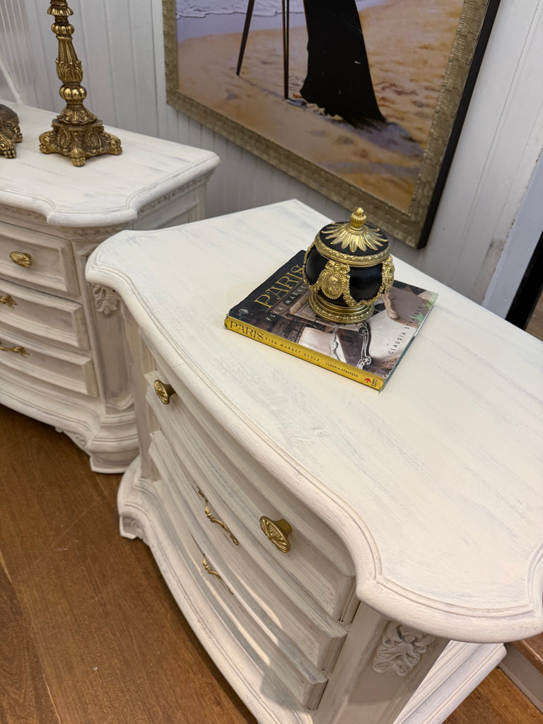 2 x Large French Provincial Style Bedside Tables