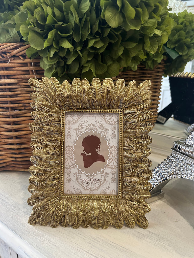 Gold Photo Frame Feather