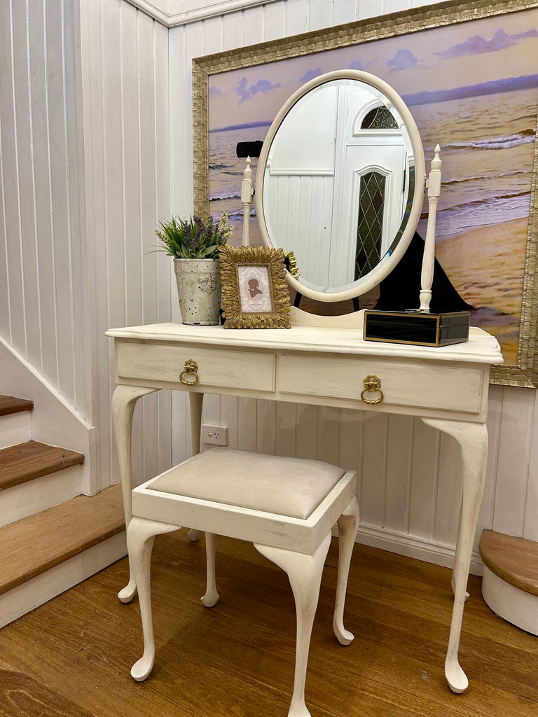 Small Vintage Dressing Table and Stool