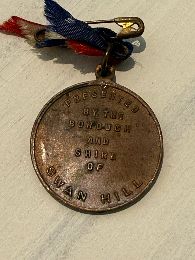 Rare 1953 Queen Elizabeth II Coronation Medal – Borough & Shire of Swan Hill – Amor Sydney – Original Ribbon