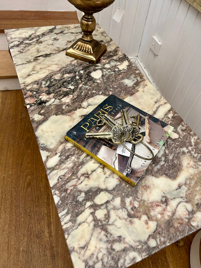 Vintage Brass and Marble Coffee Table