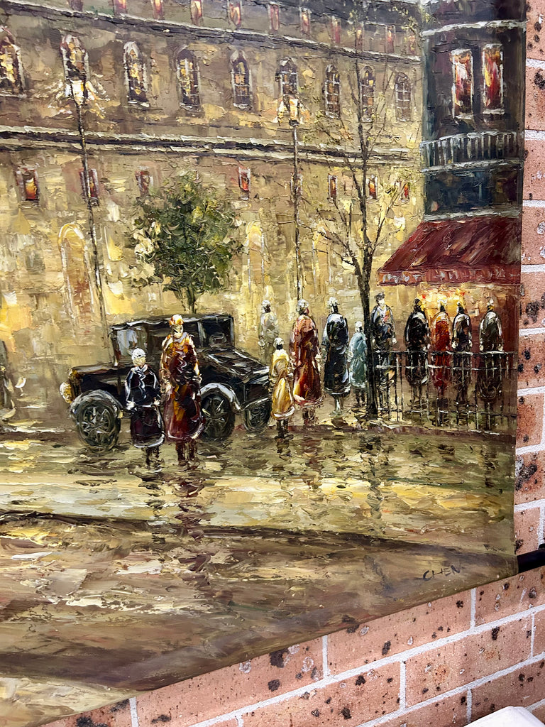 Oil on canvas on Metal hanger