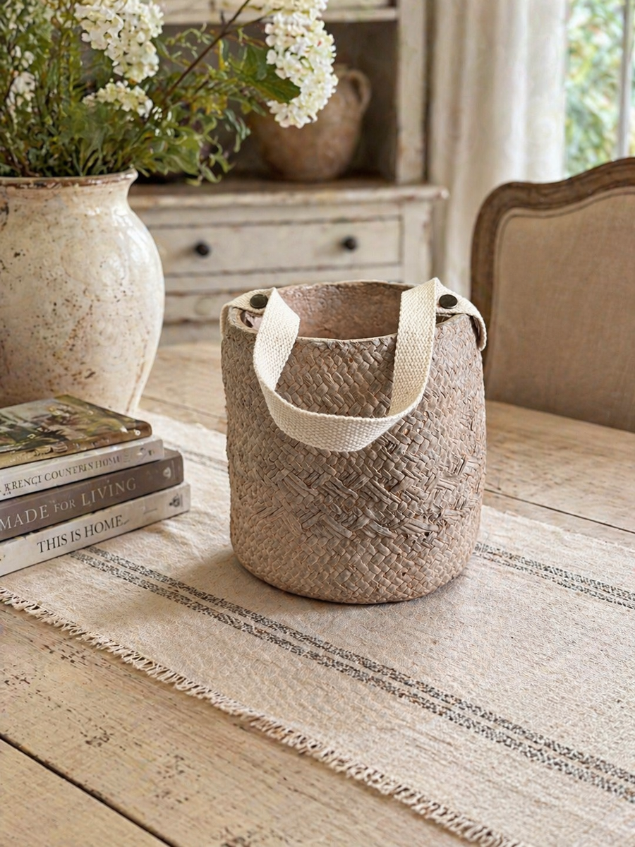 Weaved Basket Look Ceramic Pot