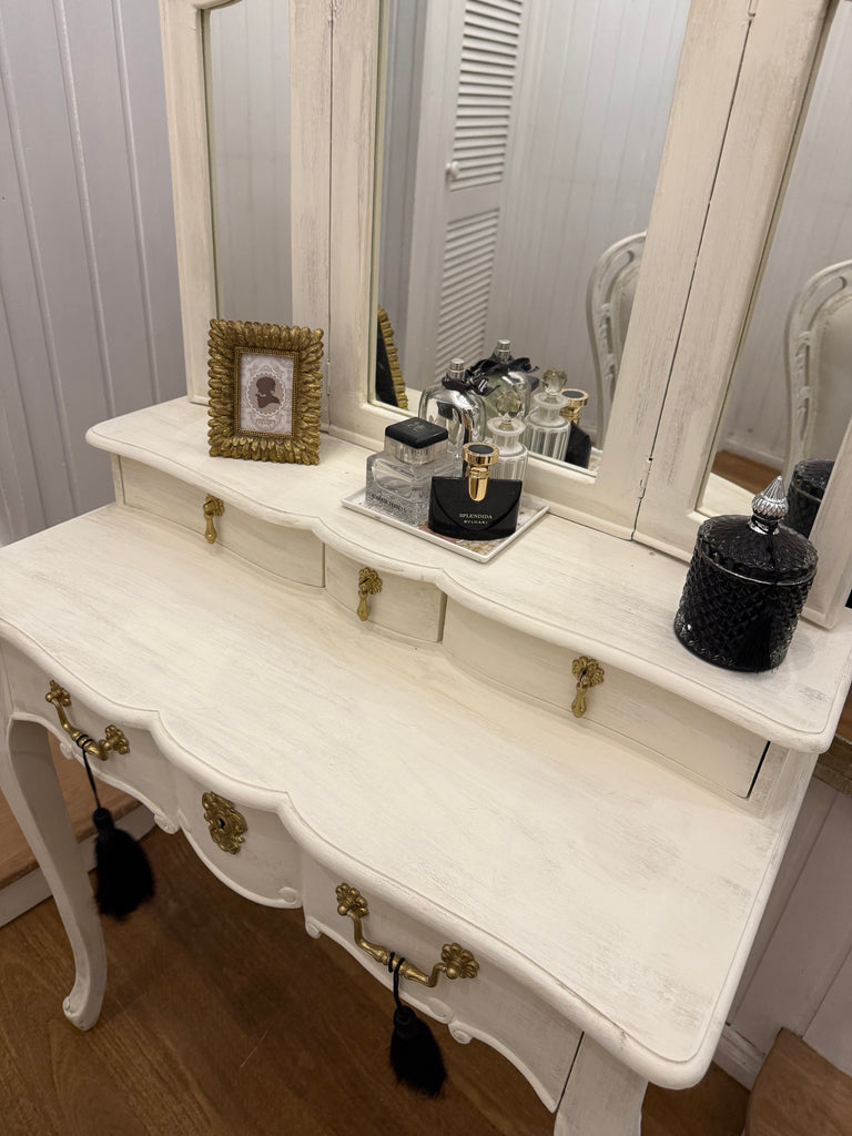 Small French Provincial Style Dressing Table and Chair