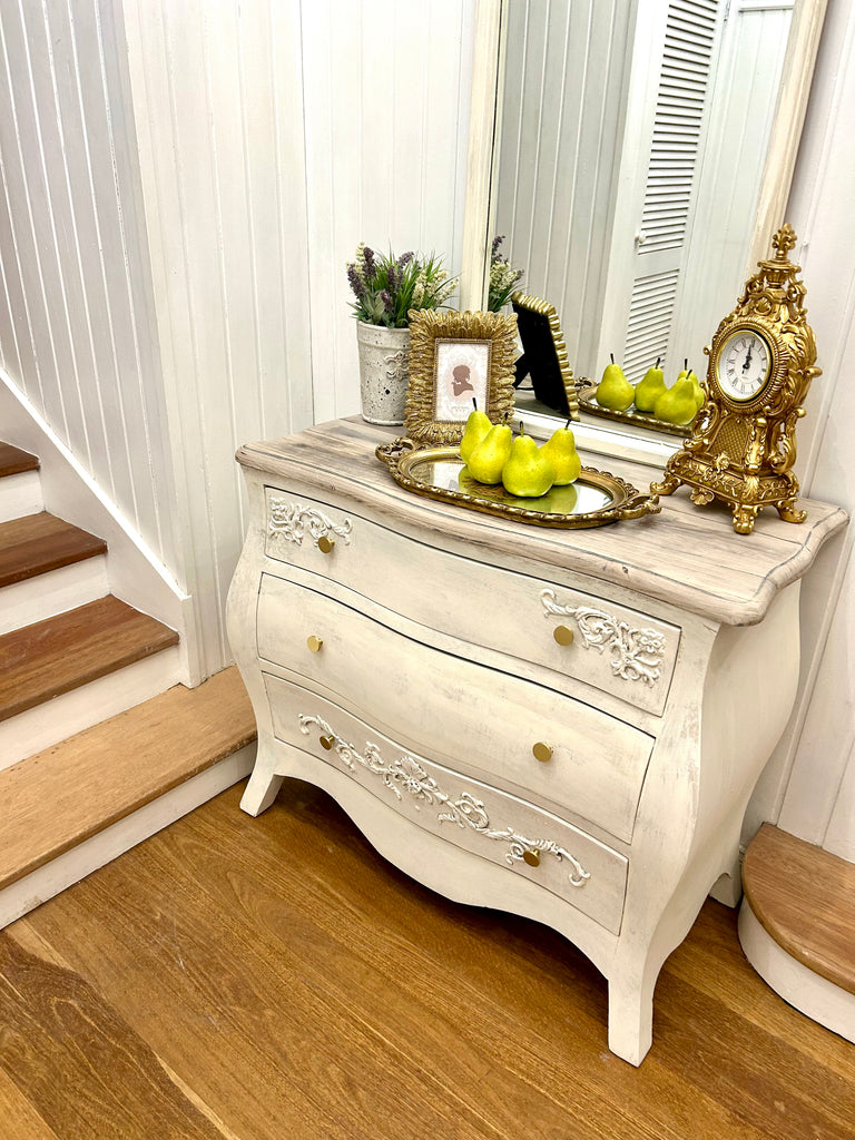 Bombe Style Drawers and Mirror