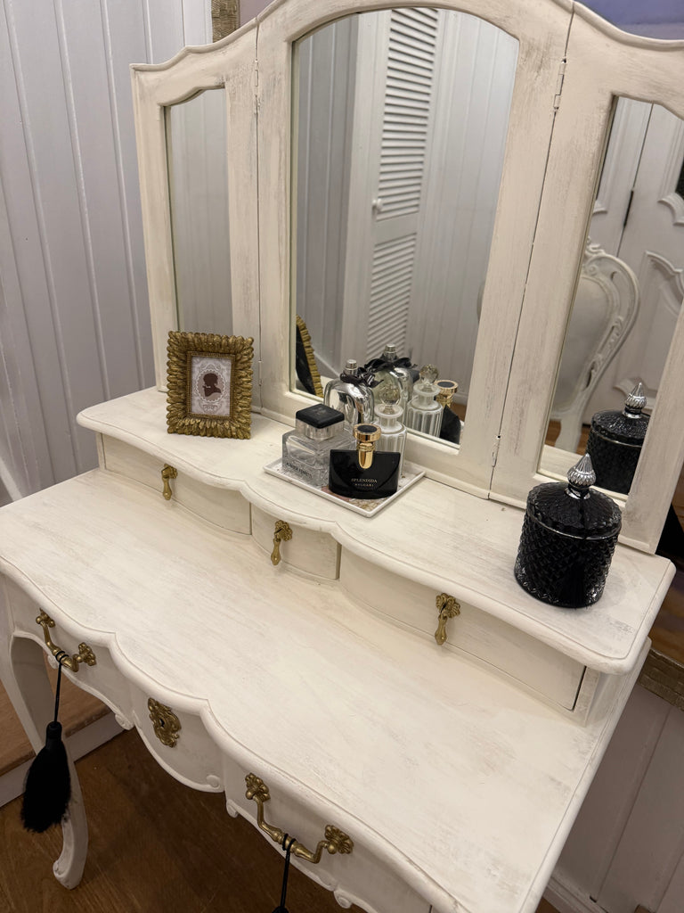 Small French Provincial Style Dressing Table and Chair