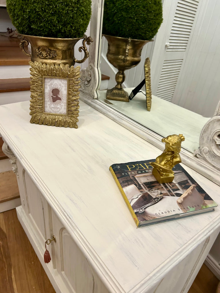 Solid Wood Small Buffet and Mirror