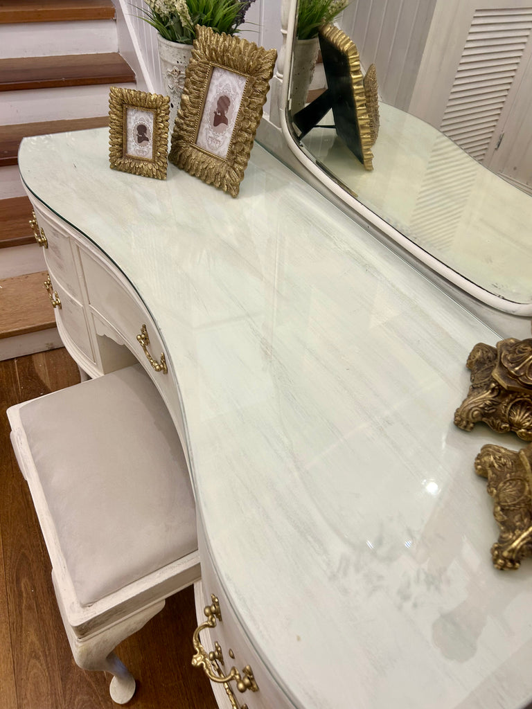 Vintage Queen Anne Dressing Table and Stool