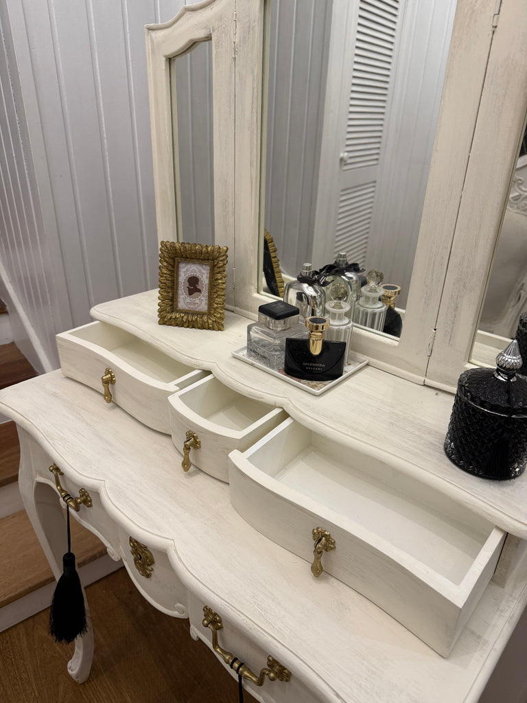 Small French Provincial Style Dressing Table and Chair
