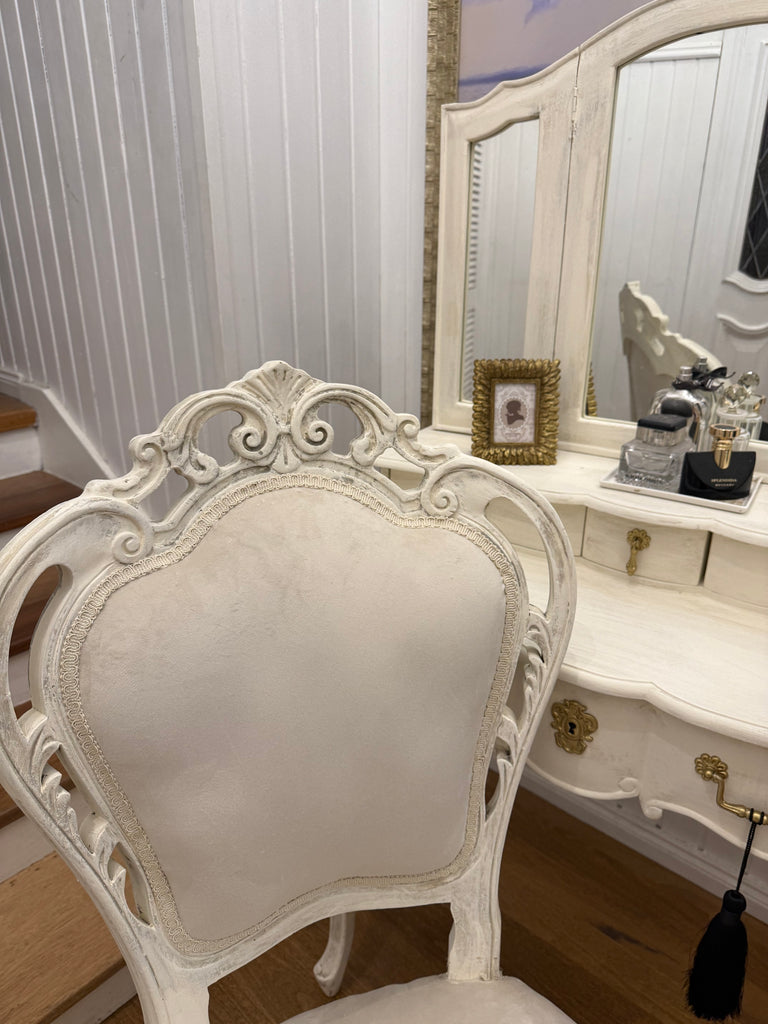 Small French Provincial Style Dressing Table and Chair