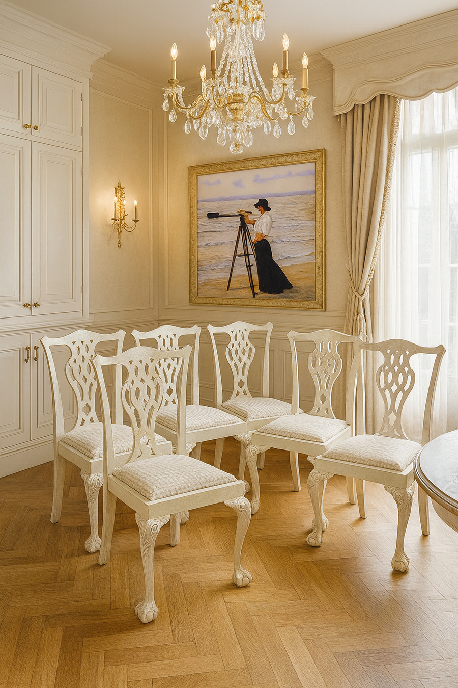 6 x Vintage Chippendale Dining Chairs