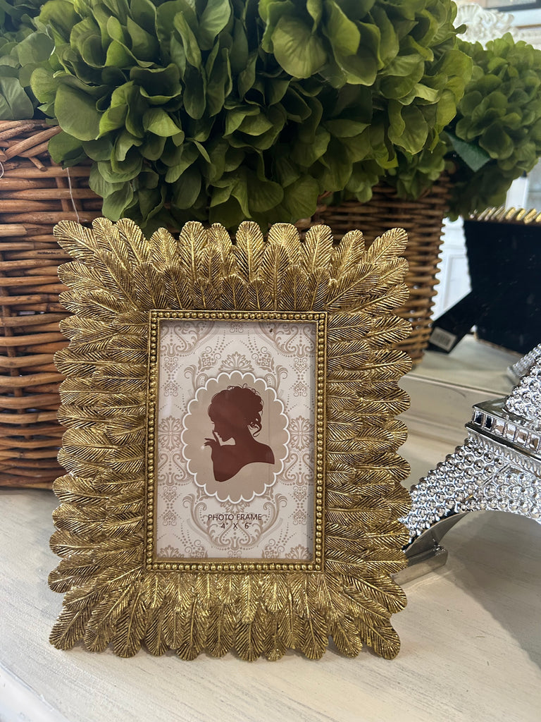 Gold Photo Frame Feather