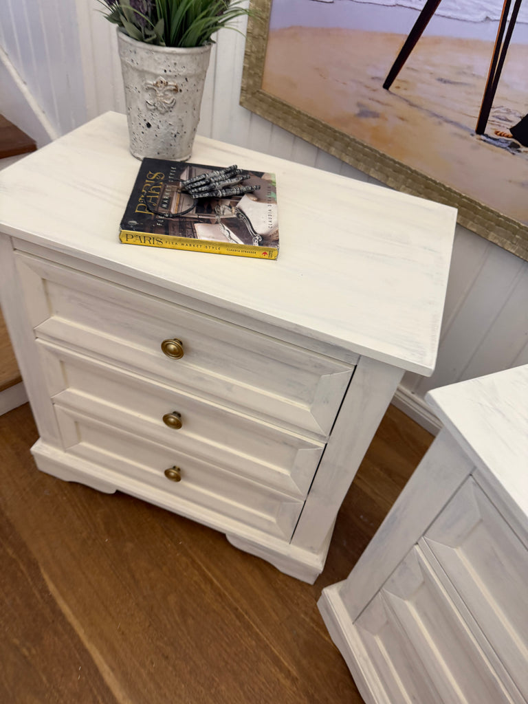 2 x Rustic Provincial Bedside Tables