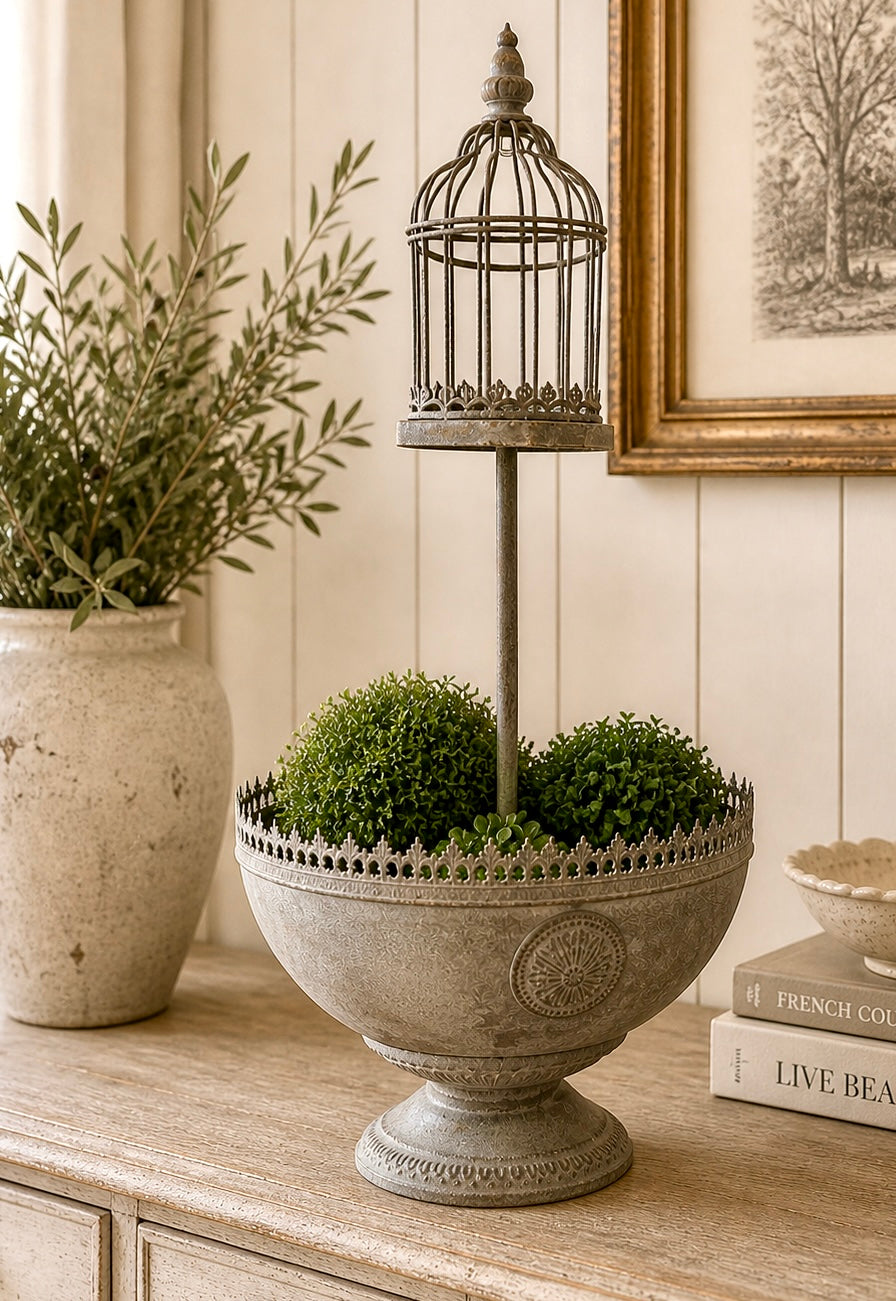 Rustic Planter with tea light candle holder
