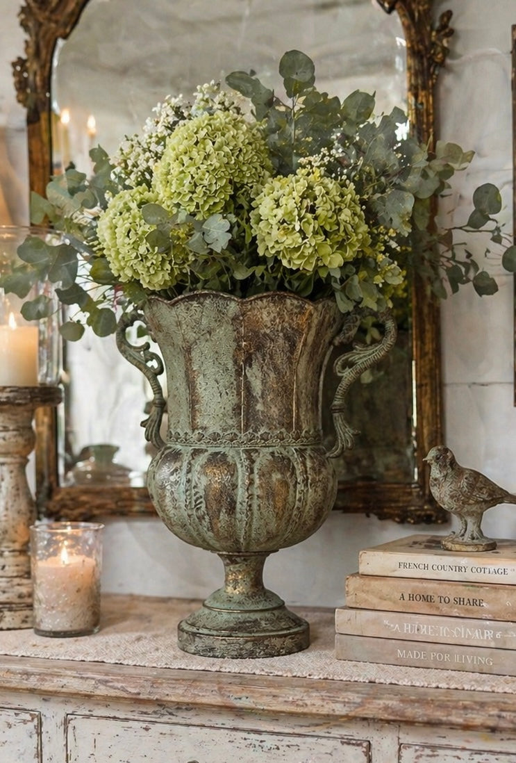 Antique Looking Metal Vase/ Urn