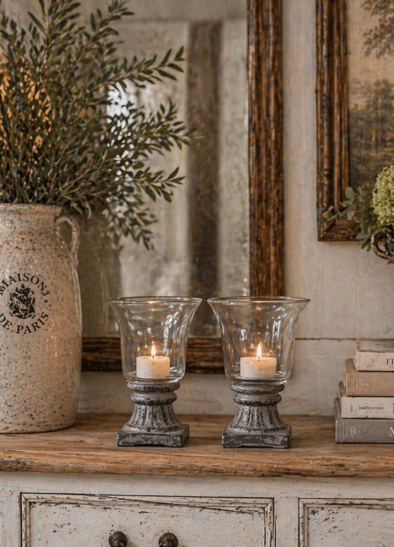 Pair of Rustic Tea Light Candle Holders