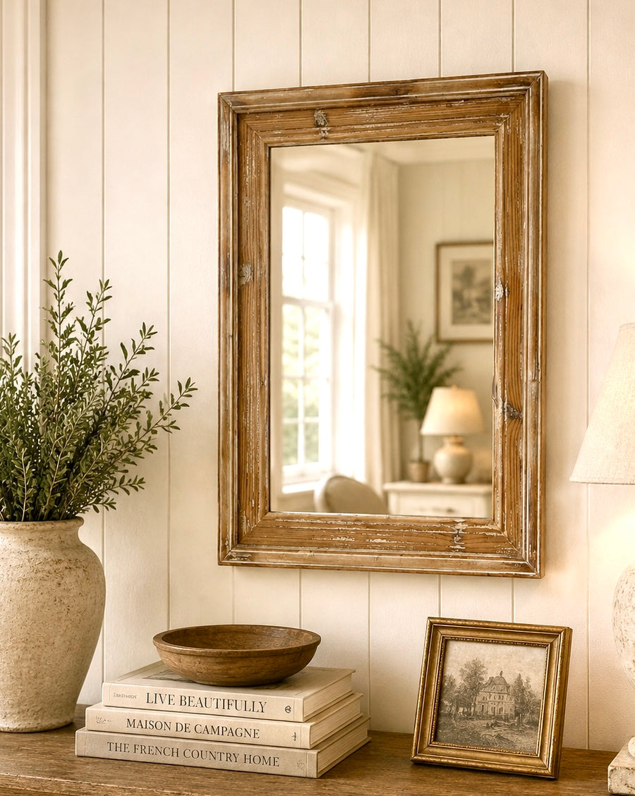 Small Rustic Wood Mirror 60cm x 40cm