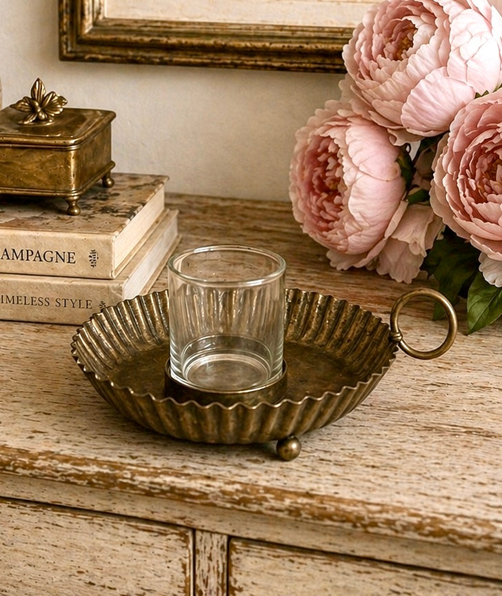 Orleans Brass Saucer Tea Light Holder