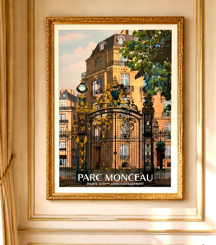 Parc Monceau Gold Framed Print