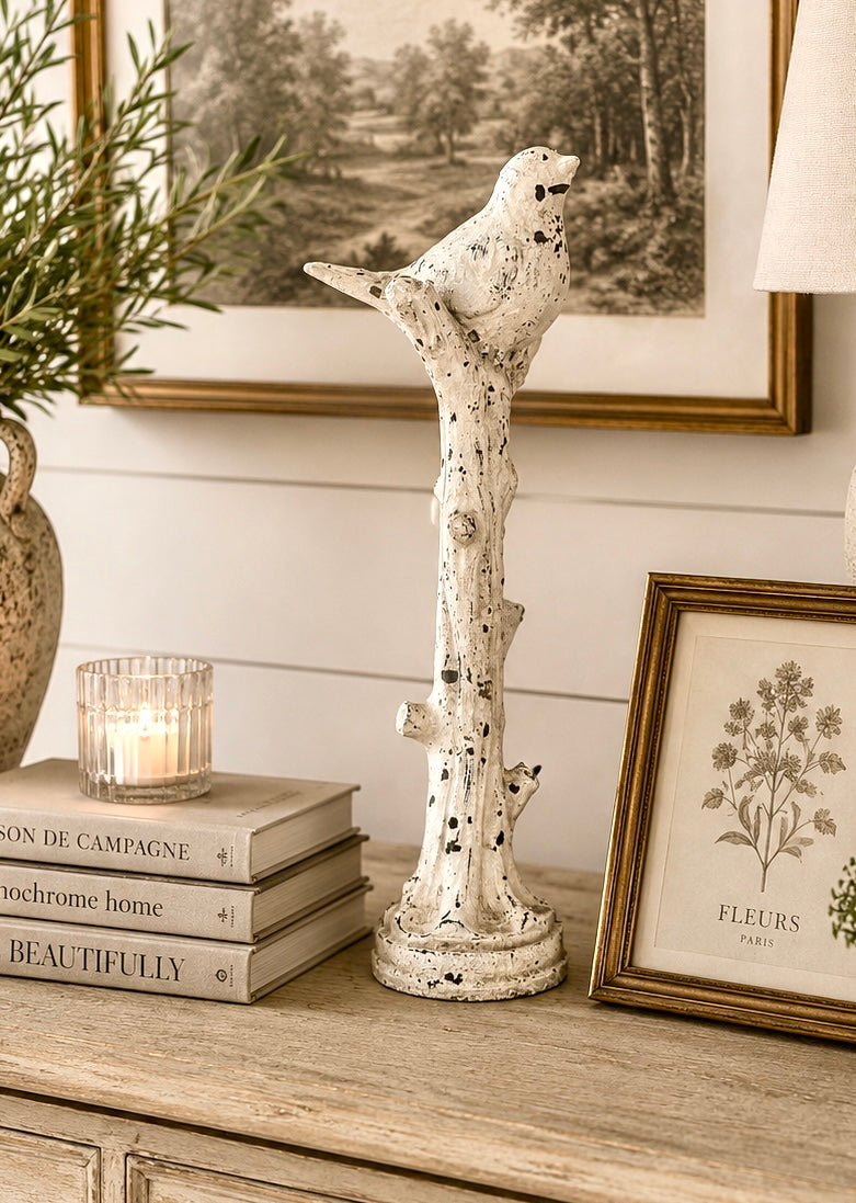 Rustic Cement look Bird on Stand