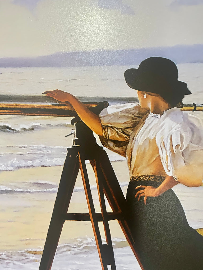 Framed Print Woman seaside Hamptons style
