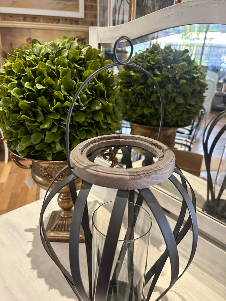 Rustic Wood Metal Hurricane