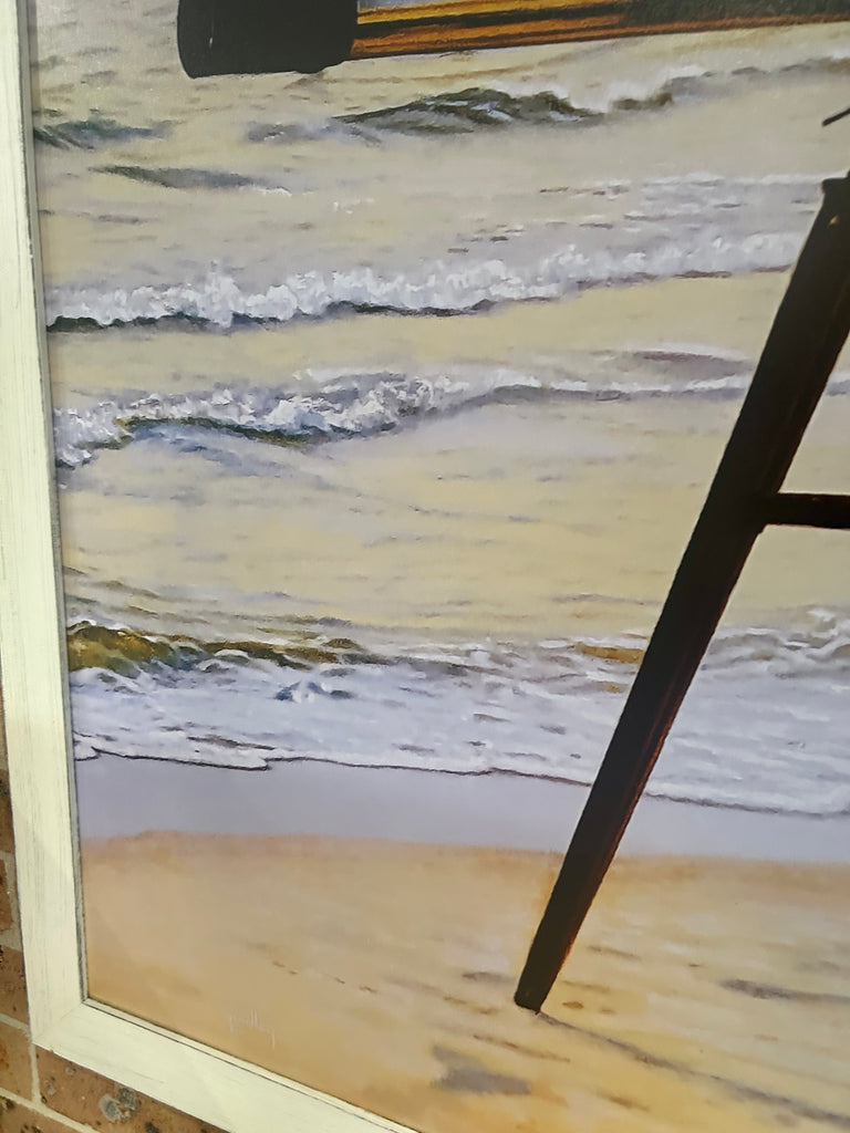 Framed Print Woman seaside Hamptons style