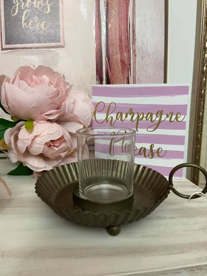 Orleans Brass Saucer Tea Light Holder