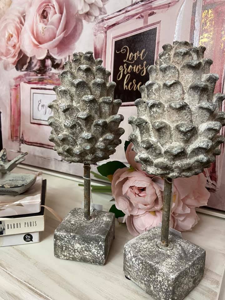 Small Pine Cone Cement Look Decor