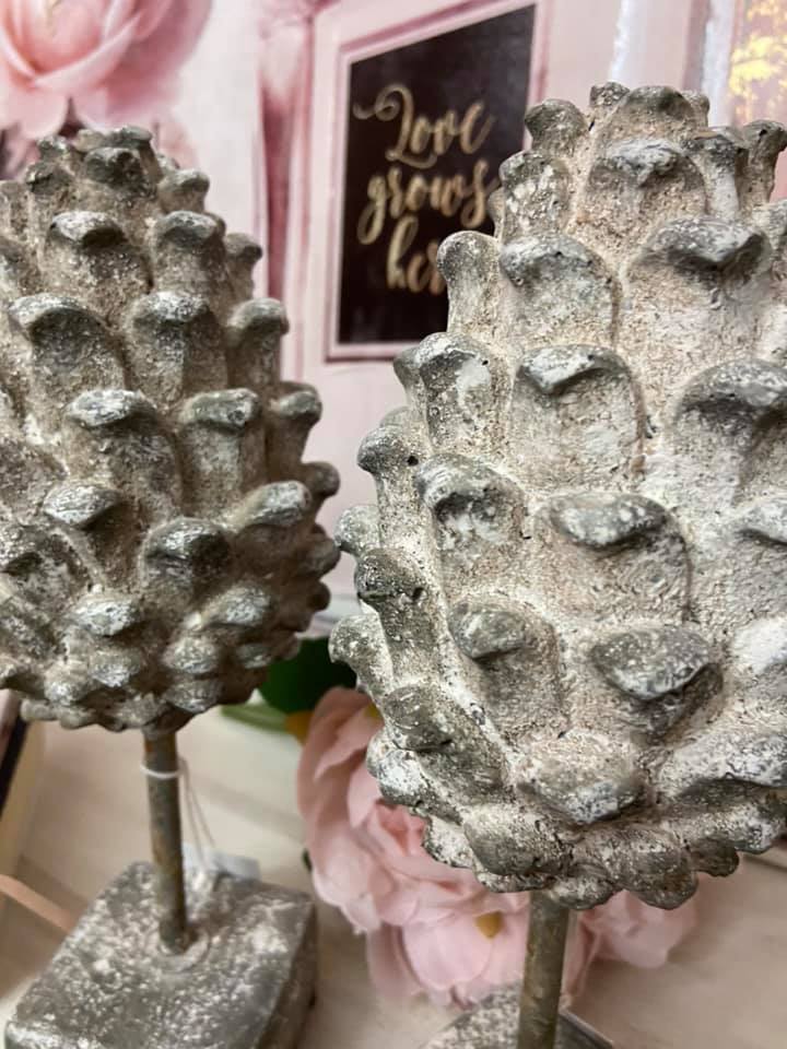 Small Pine Cone Cement Look Decor