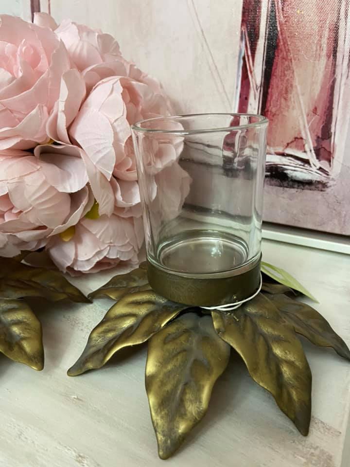 Brass Leaf Tea Light Holder