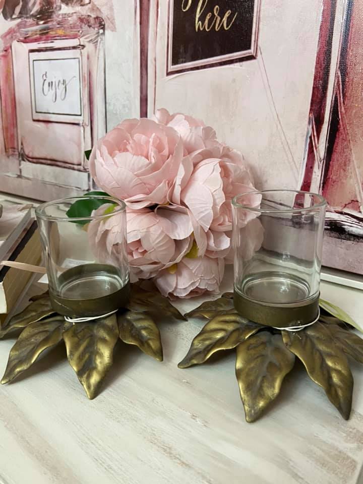 Brass Leaf Tea Light Holder