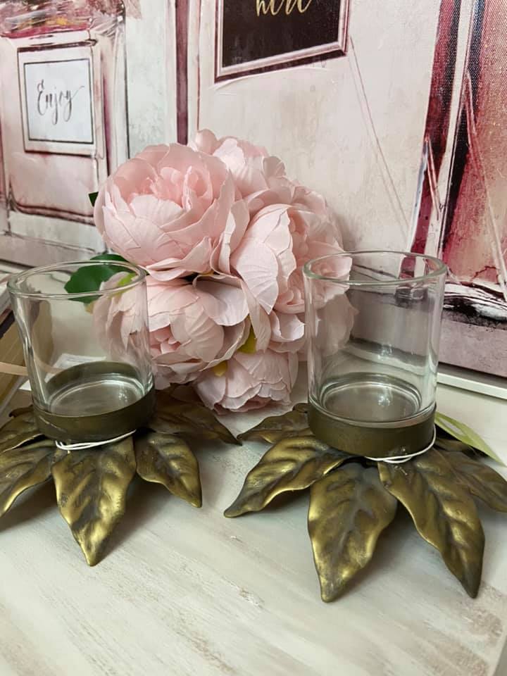 Brass Leaf Tea Light Holder
