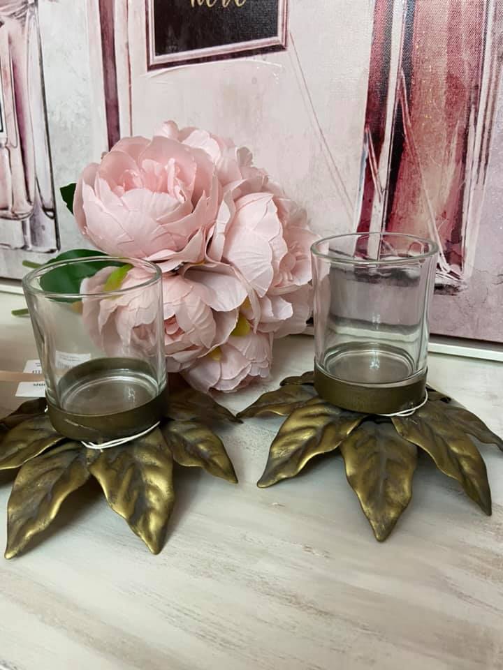 Brass Leaf Tea Light Holder