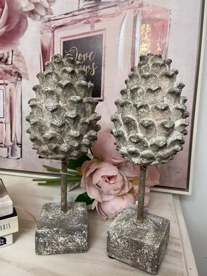 Small Pine Cone Cement Look Decor