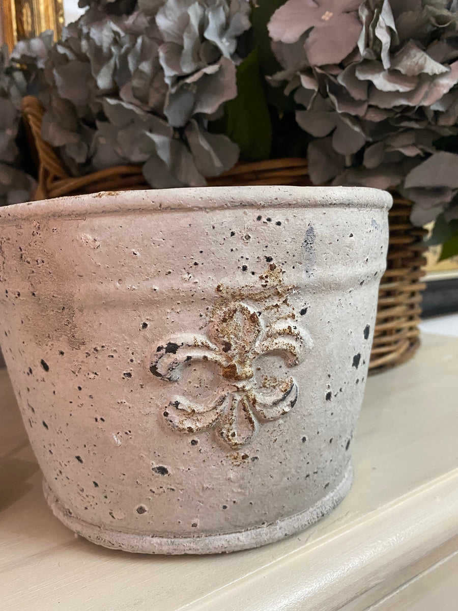 White Rustic Stone look Pot