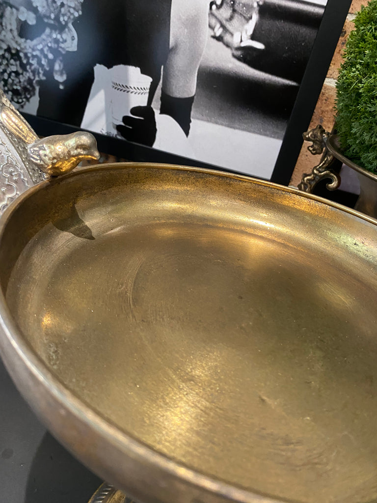 Metal tall tray with bird