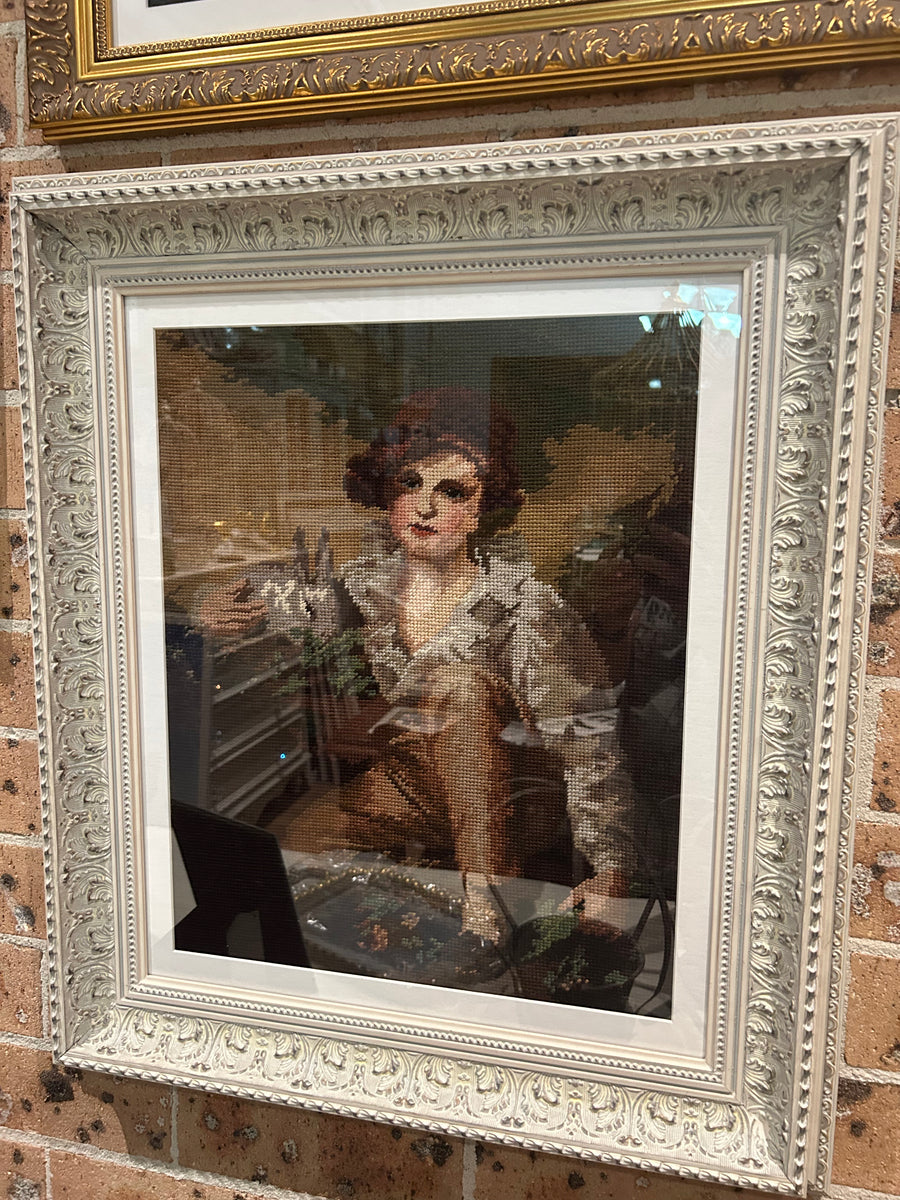 Framed Vintage Tapestry Boy