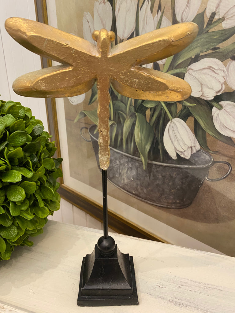 Mirrored Dragonfly on Stand