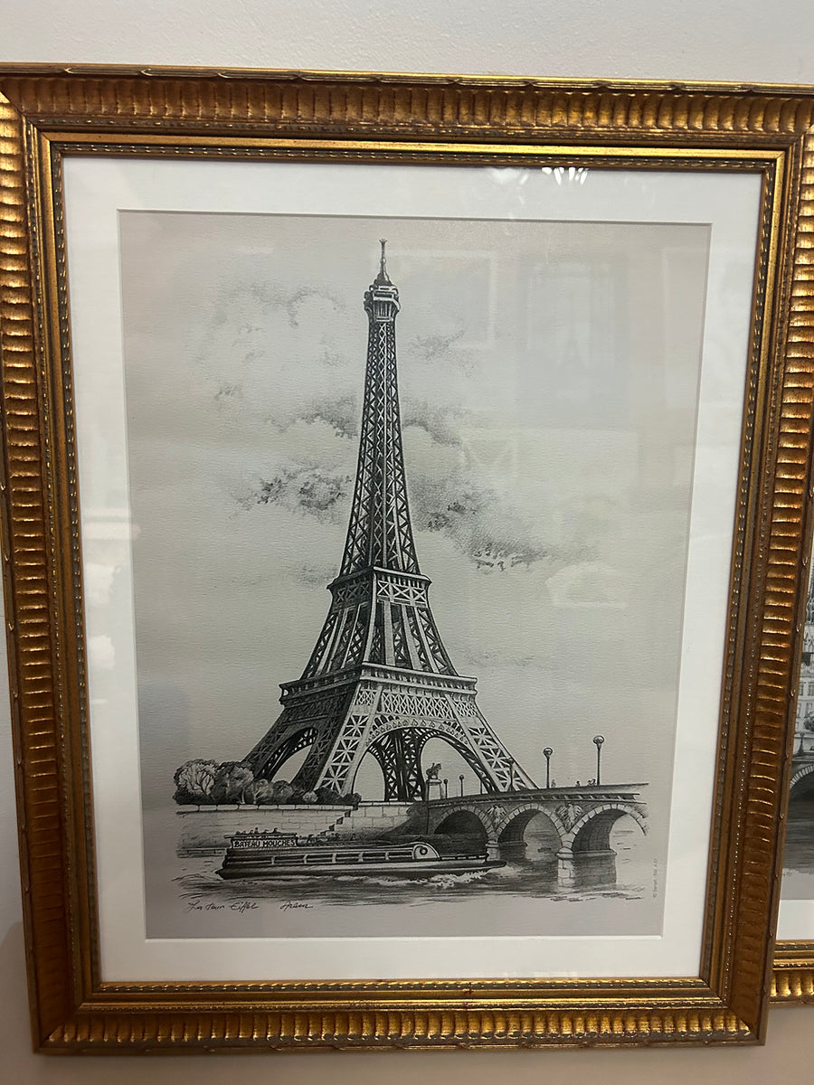 Framed Eiffel Tower Sketch Print