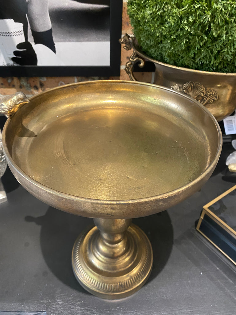 Metal tall tray with bird