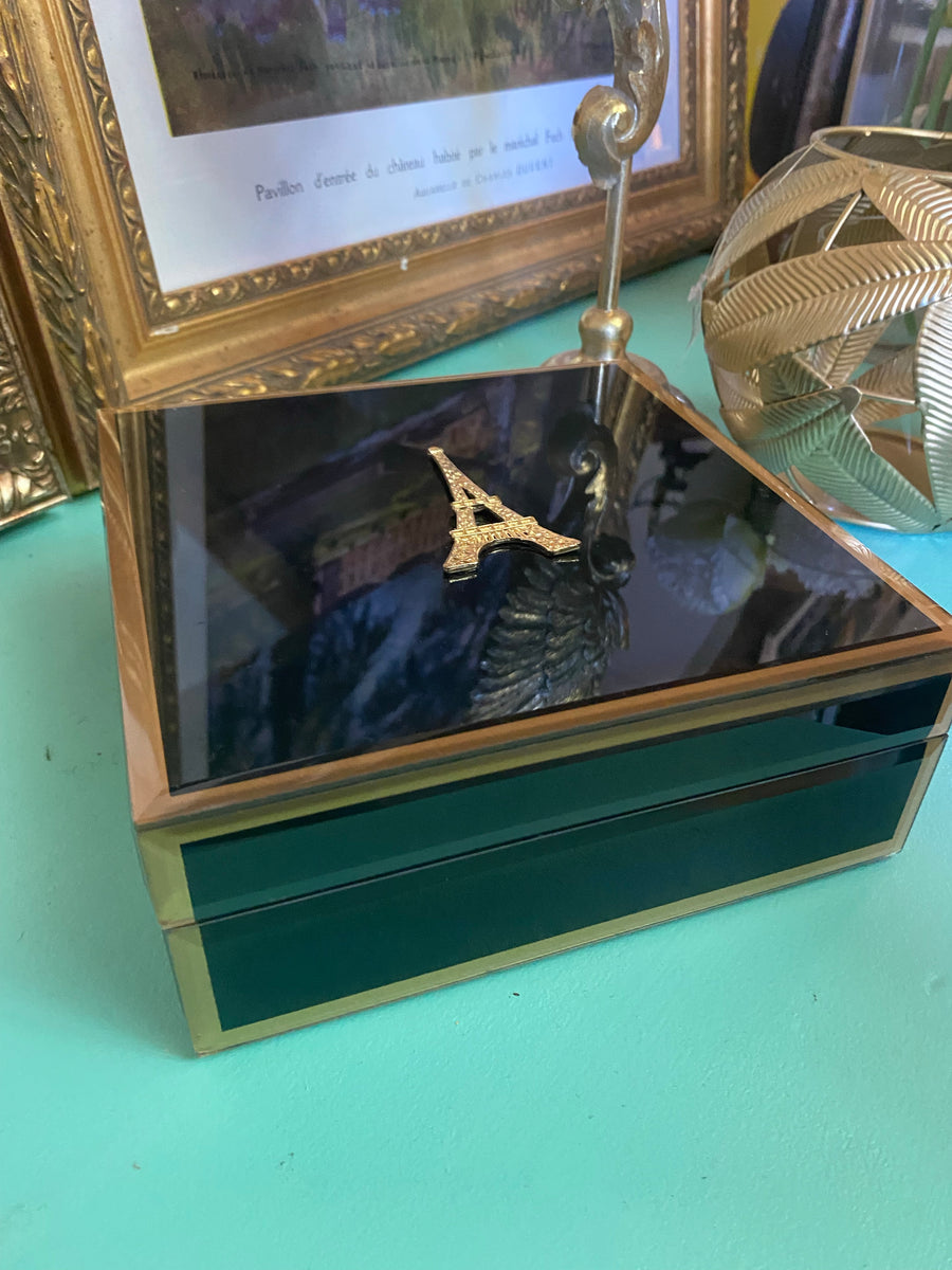 Black and Gold Eiffel Tower Jewellery Box
